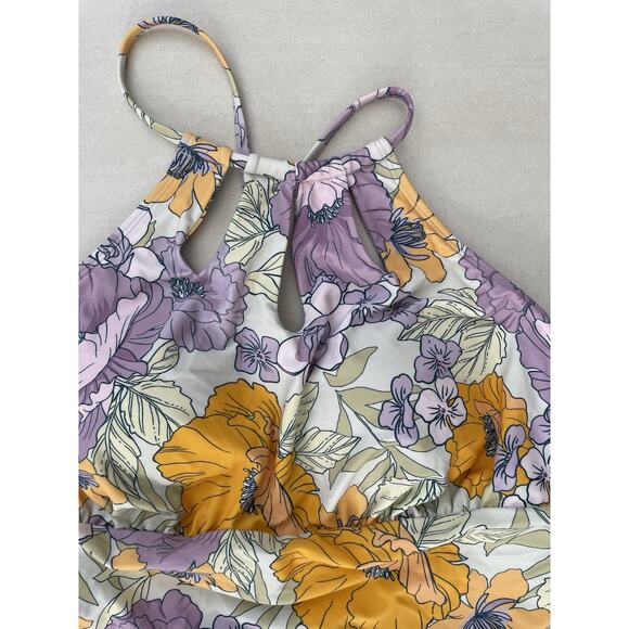 Cupshe Swim One Piece Swimsuit Tropical Print Scoop Back Swimwear - Picture 2 of 11